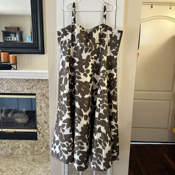 J. Crew Collection Sweetheart A-line Midi Dress in Leafy Floral Taffeta Size 22 - Picture 4 of 11